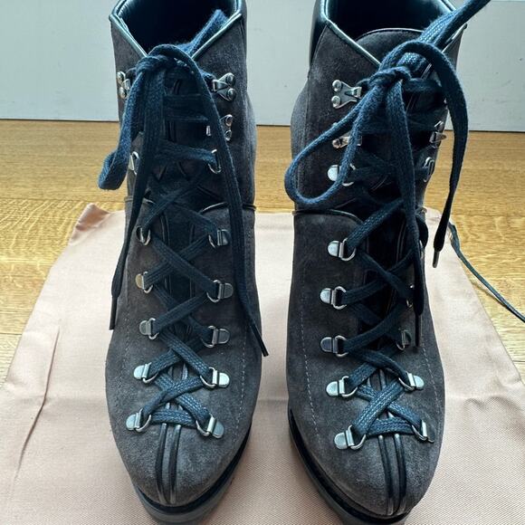 Seen on Beyonce Alaïa Grey Suede Platform Hiker Boots size EU 38 - Picture 11 of 16